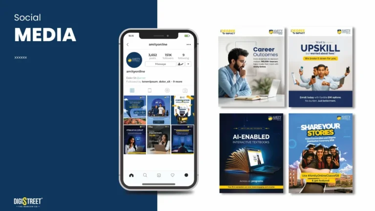 Amity Online: upskilling education social campaign — social media creative portfolio