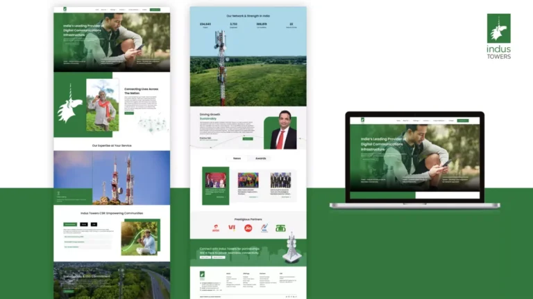 Indus Towers: responsive website portfolio — website design portfolio