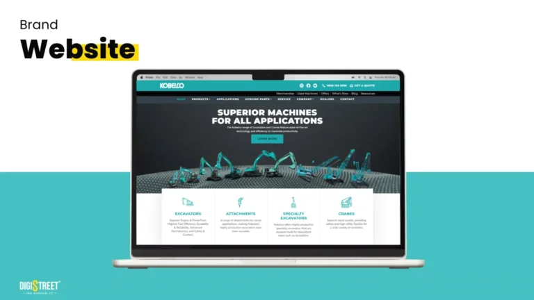 Kobelco: construction equipment website — website design portfolio