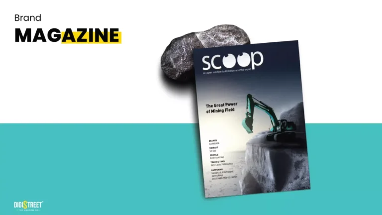 Kobelco: scoop brand magazine — editorial design portfolio