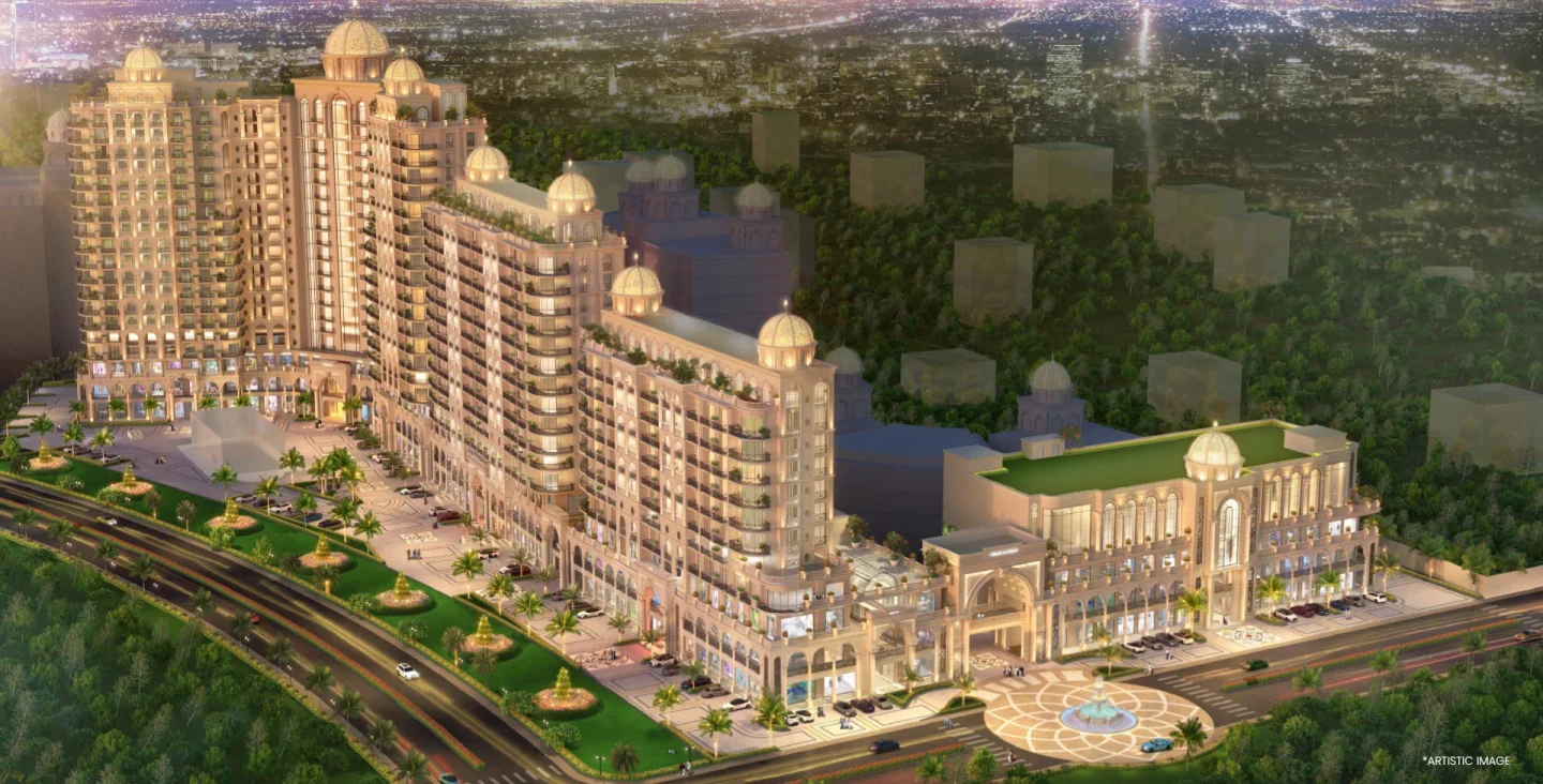 Official artistic project render of Omaxe Hi Street in Lucknow