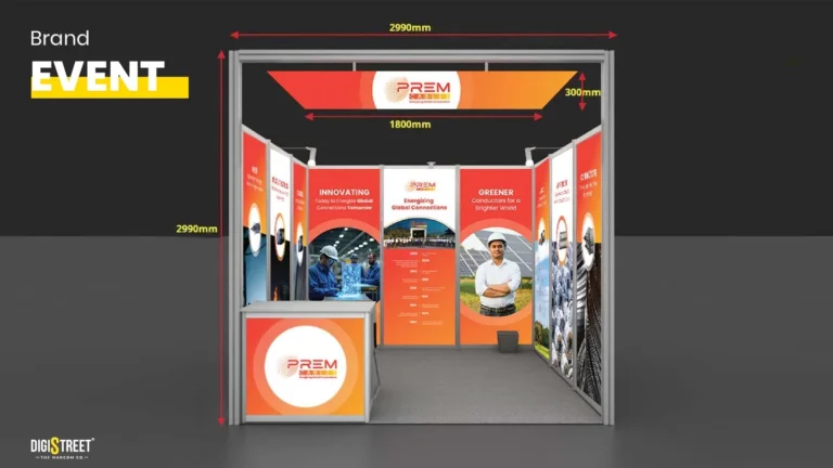 Prem Cables: industrial event booth — event communication portfolio