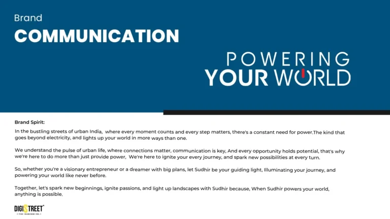 Sudhir: powering your world campaign — campaign communication portfolio