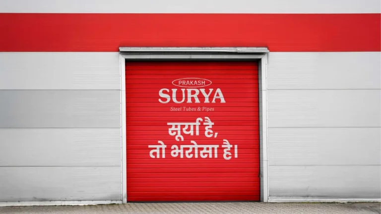 Surya Pipes: retail shutter branding — retail communication portfolio