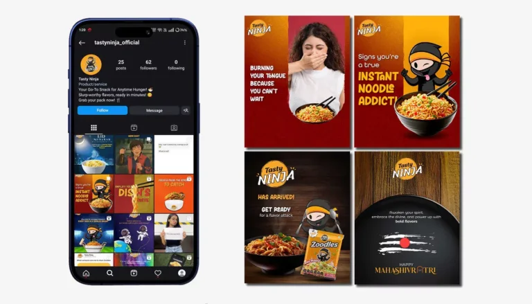 Tasty Ninja: food brand social feed — social media creative portfolio