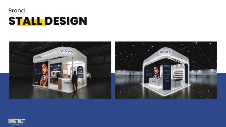 Viraa Professionals: beauty exhibition stall — event communication portfolio