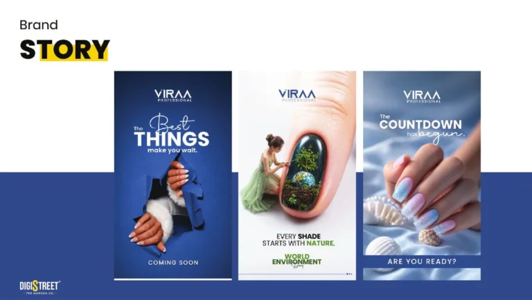 Viraa Professionals: beauty launch instagram stories — social media creative portfolio