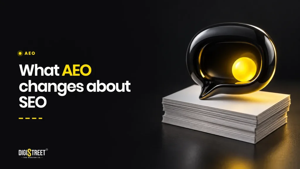 What AEO changes about SEO: DigiStreet Media blog cover