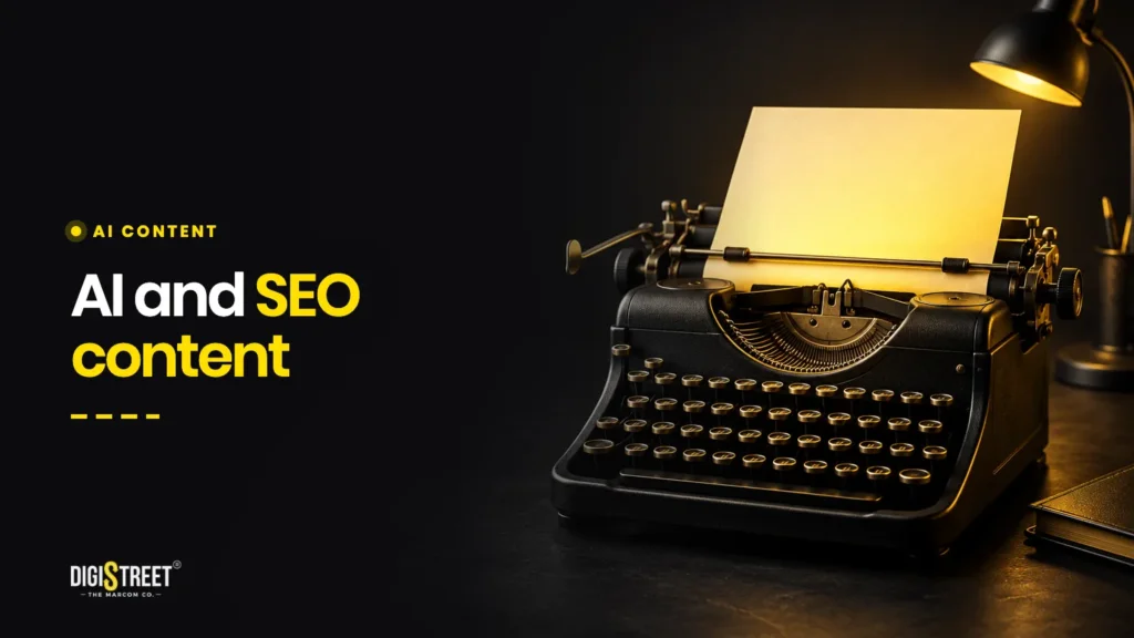 AI and SEO content: DigiStreet Media blog cover