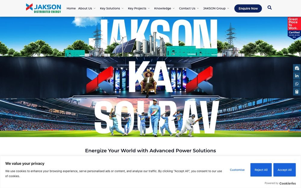 Jakson Distributed Energy website designed on WordPress by DigiStreet Media