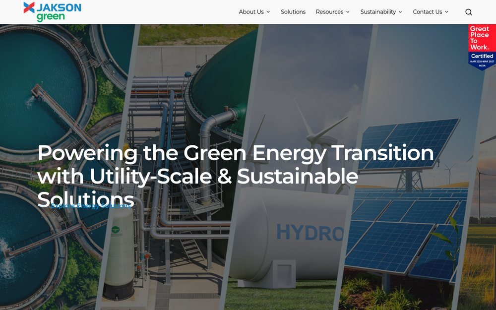 Jakson Green renewable energy website designed on WordPress by DigiStreet Media