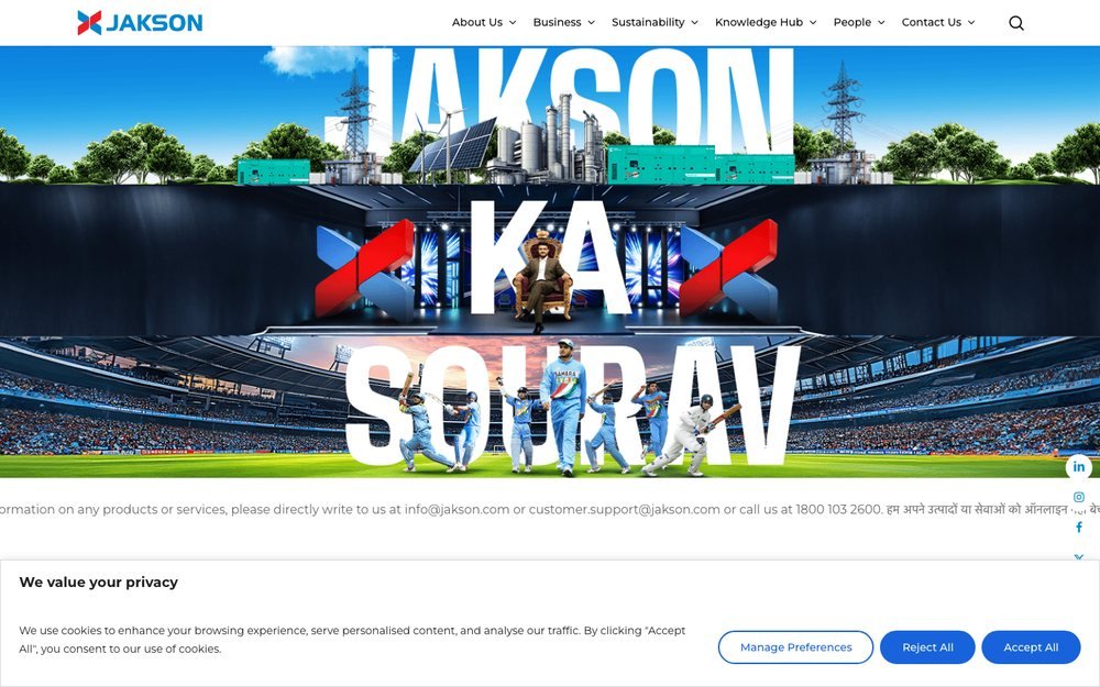 Jakson Group corporate website designed and built on WordPress by DigiStreet Media