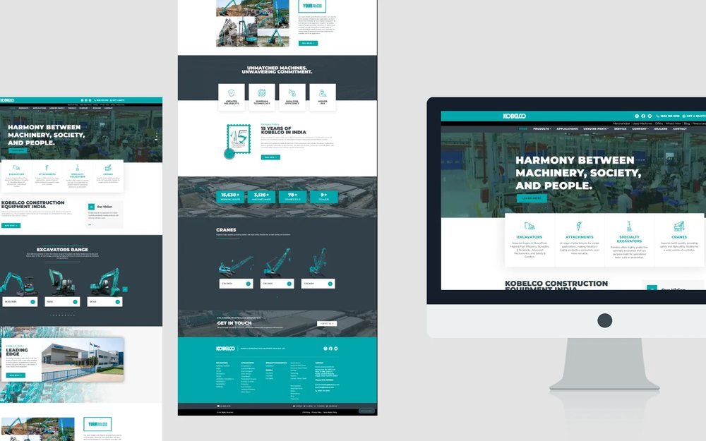 Kobelco Construction Equipment India website design by DigiStreet Media