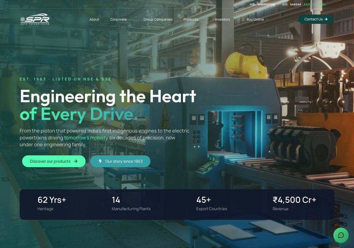SPR Auto Technologies website design by DigiStreet Media