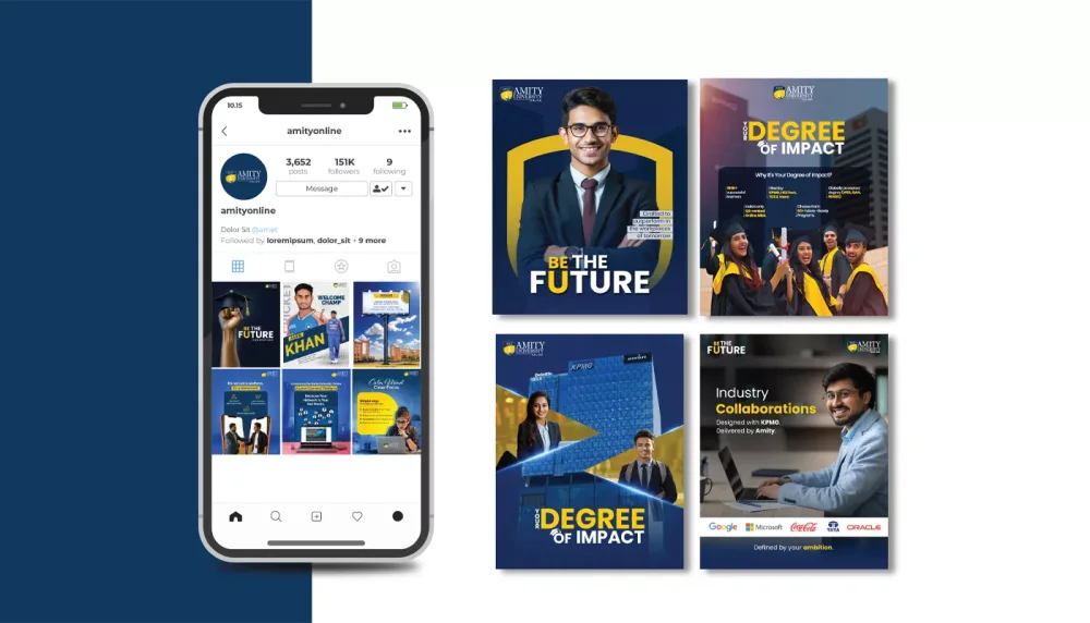Amity Online social media creative from DigiStreet Media’s client portfolio