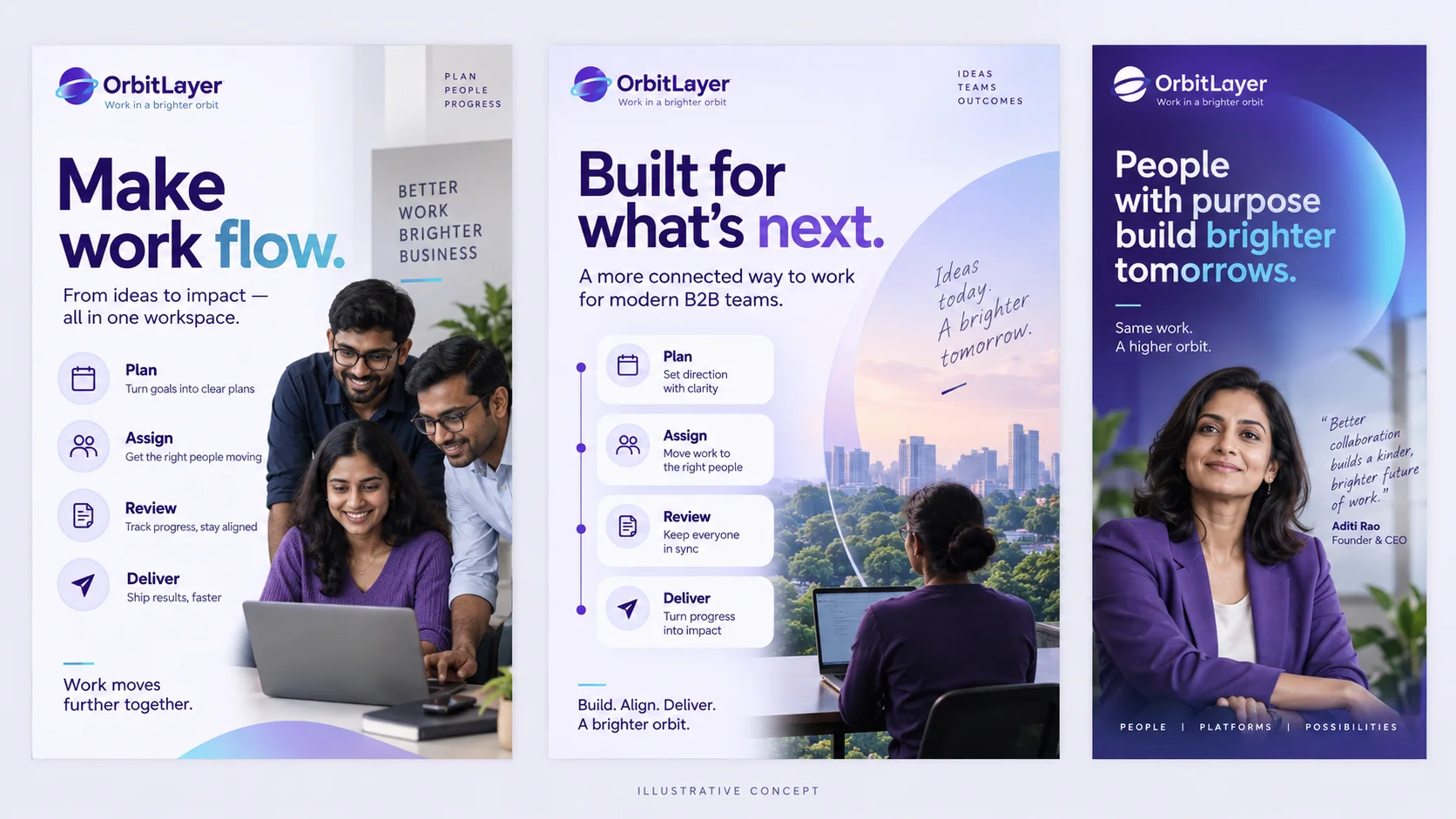 OrbitLayer illustrative social campaign concept for a Bangalore business brief