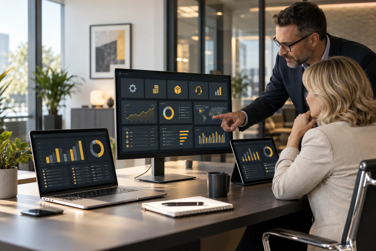 Managed business applications and data analytics support for a mid-sized company