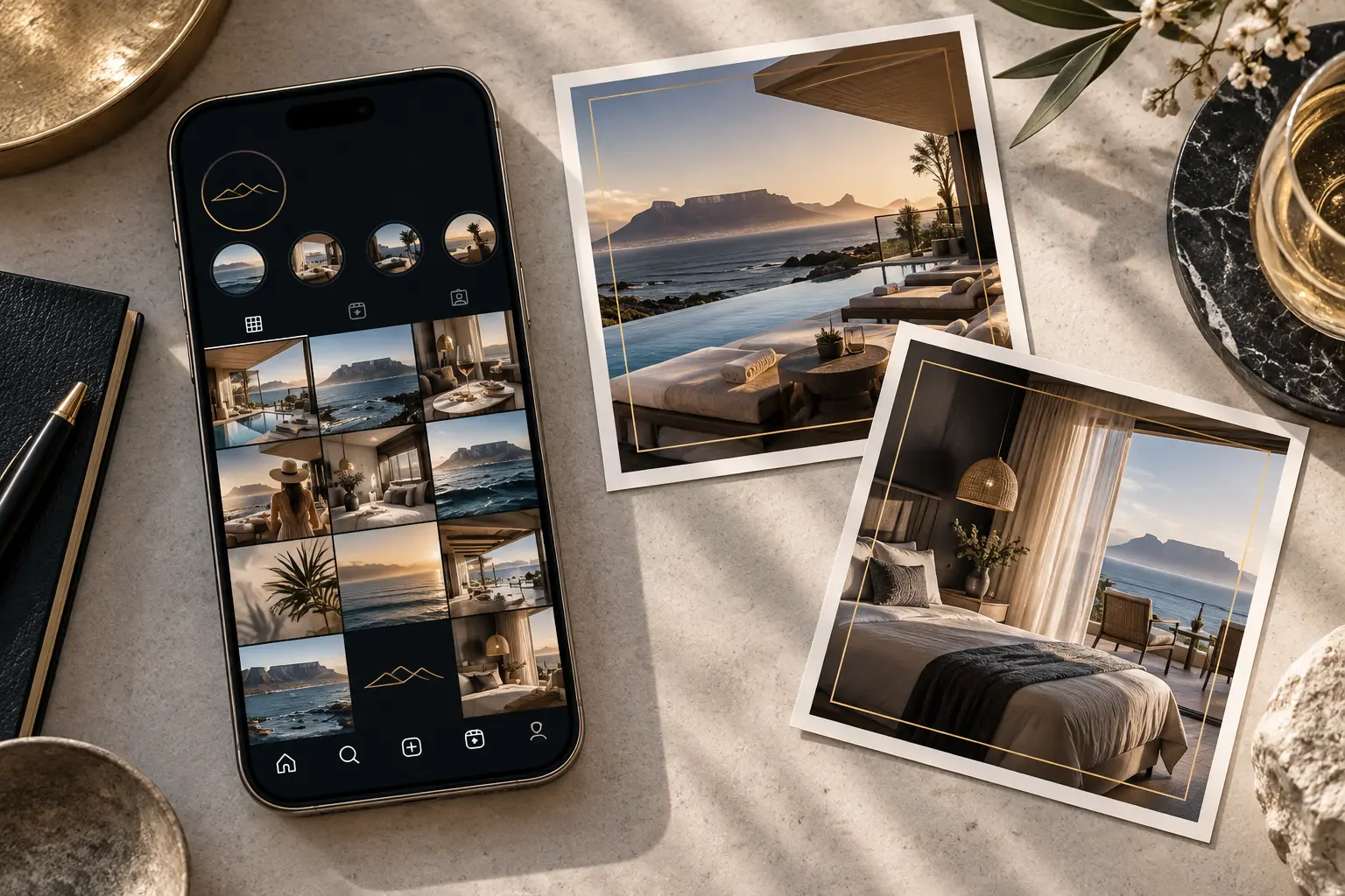 Concept social media campaign mockups for a Cape Town hospitality and tourism brand