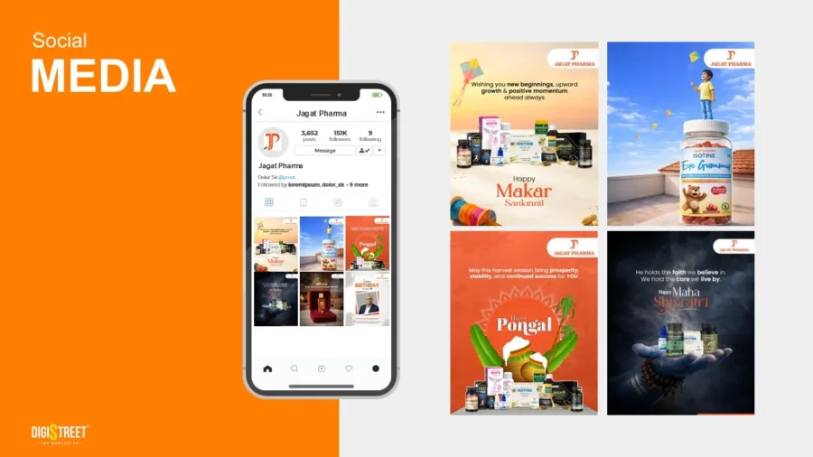 Jagat Pharma — Social media & creative work showcase