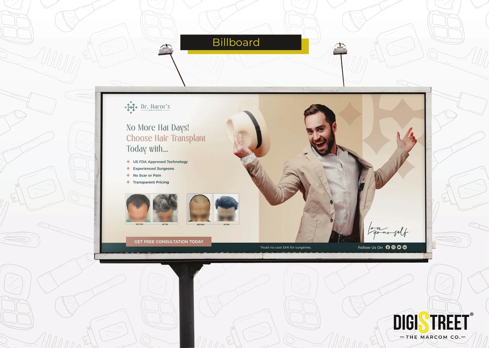 Dr Haror's Wellness hair transplant outdoor advertising campaign by DigiStreet Media