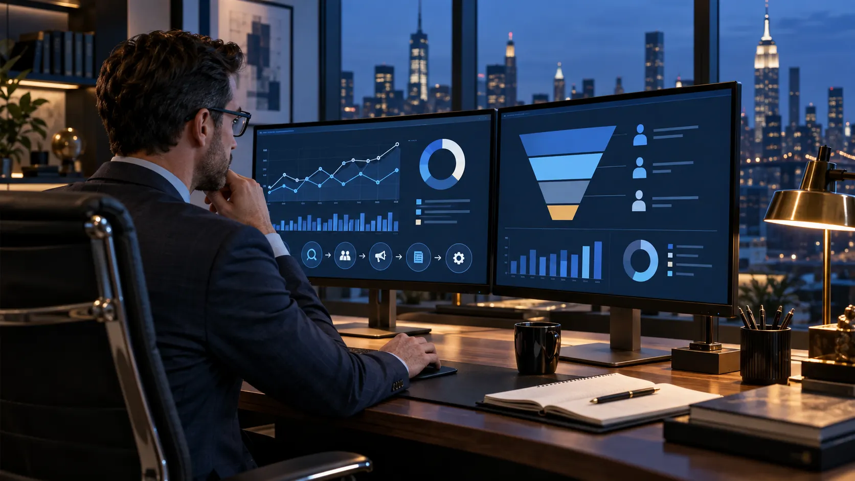 Google Ads cost per lead and search campaign performance for New York professional services firms