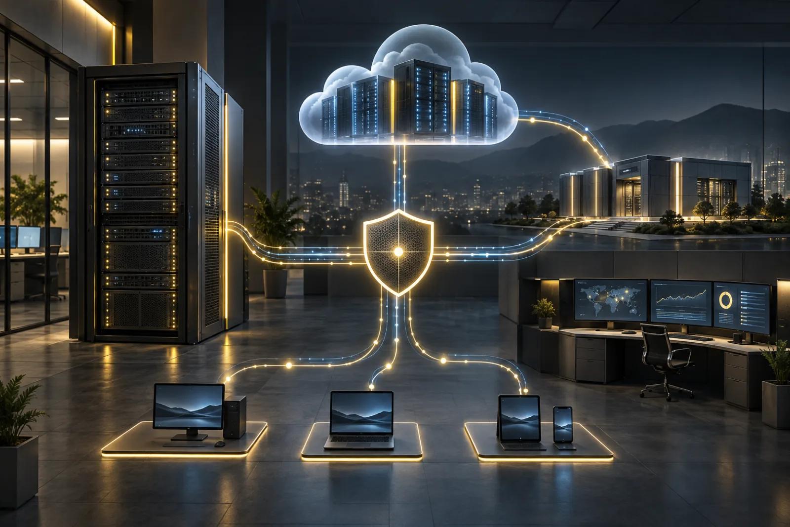 Hybrid cloud backup and disaster recovery architecture for managed IT services