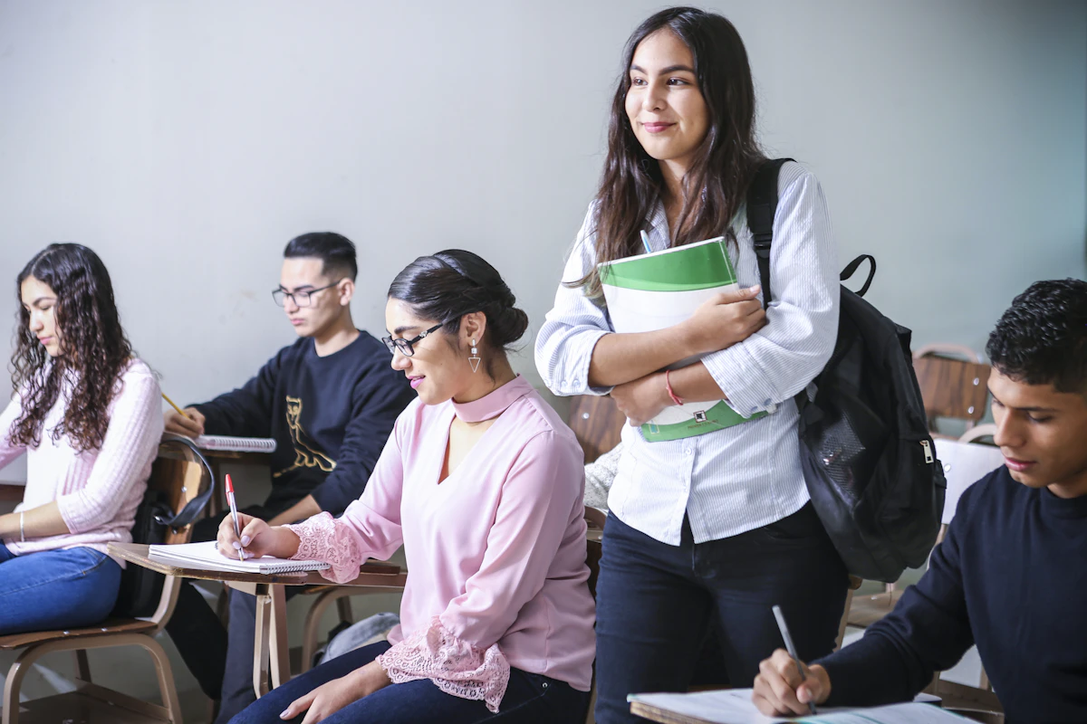 Students in a classroom, education and edtech marketing