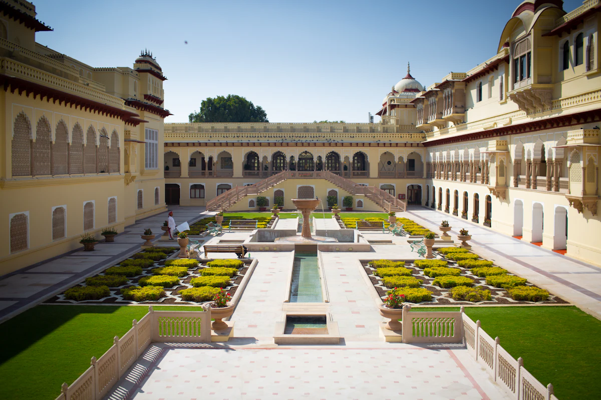 Tourism and hospitality marketing opportunities in Jaipur: heritage palace garden courtyard