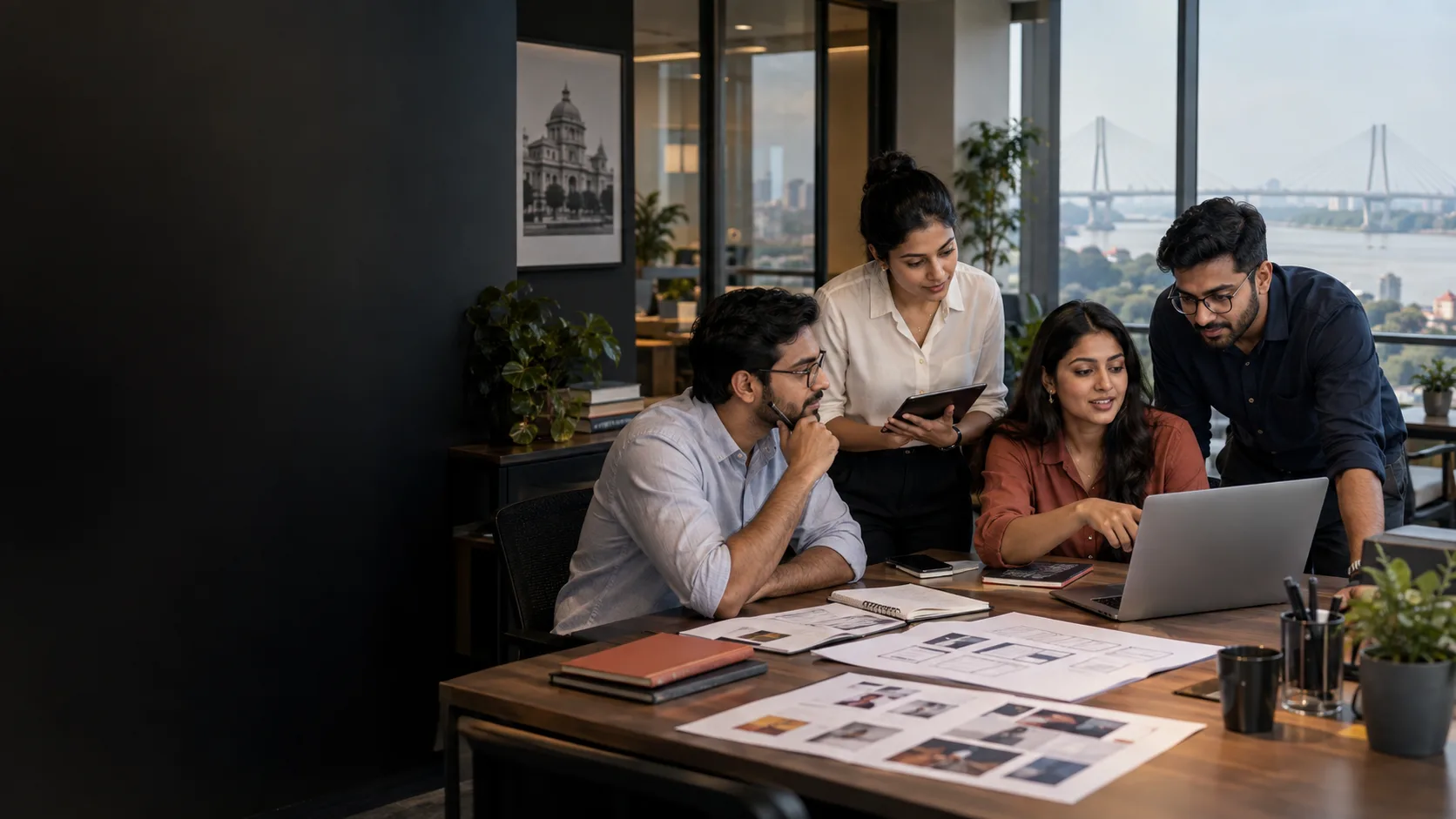 Kolkata marketing and technology team workshop with the Vidyasagar Setu skyline