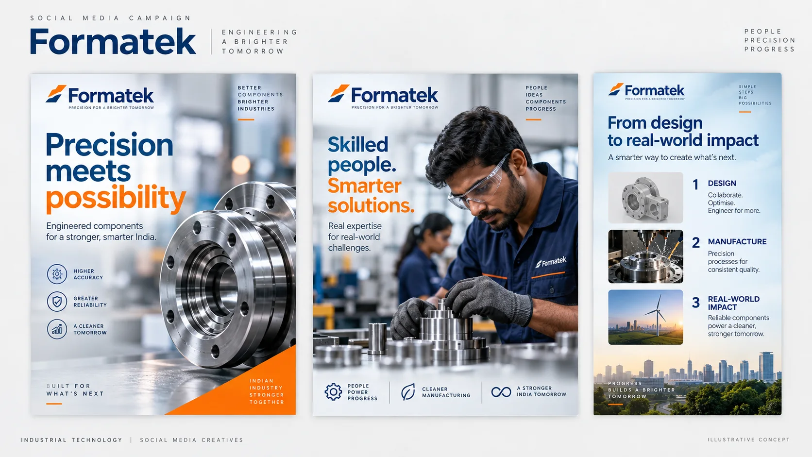 Formatek illustrative social campaign concept for a Noida business brief
