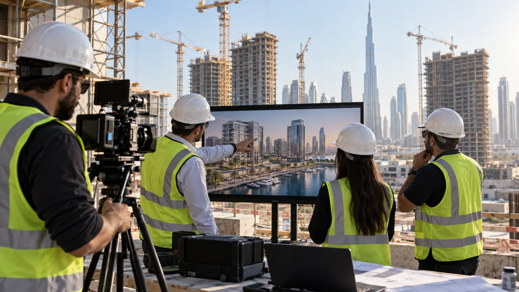 Off-plan project video marketing in Dubai using architectural visualisation and real site footage