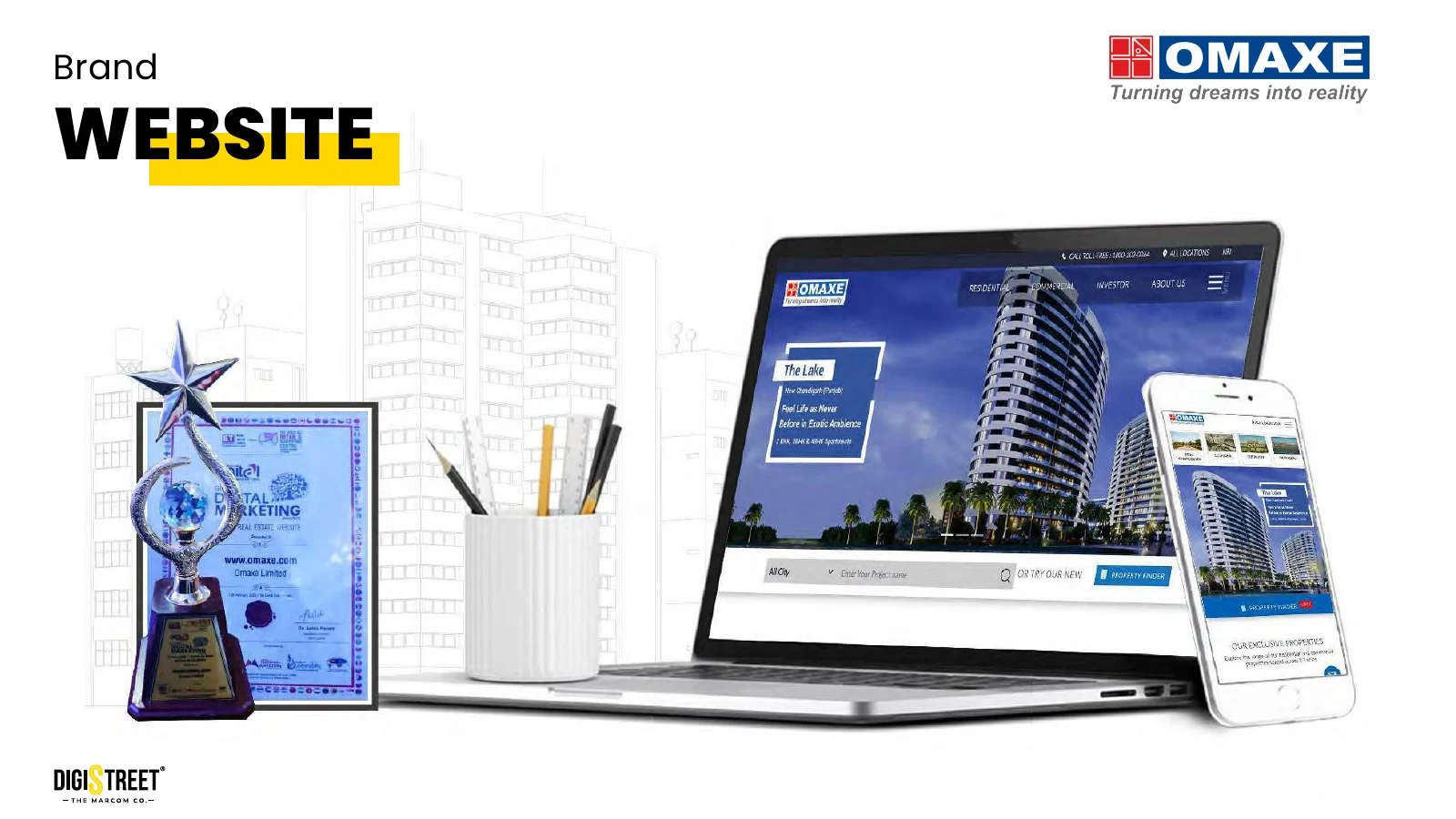 Omaxe real estate website design by DigiStreet Media