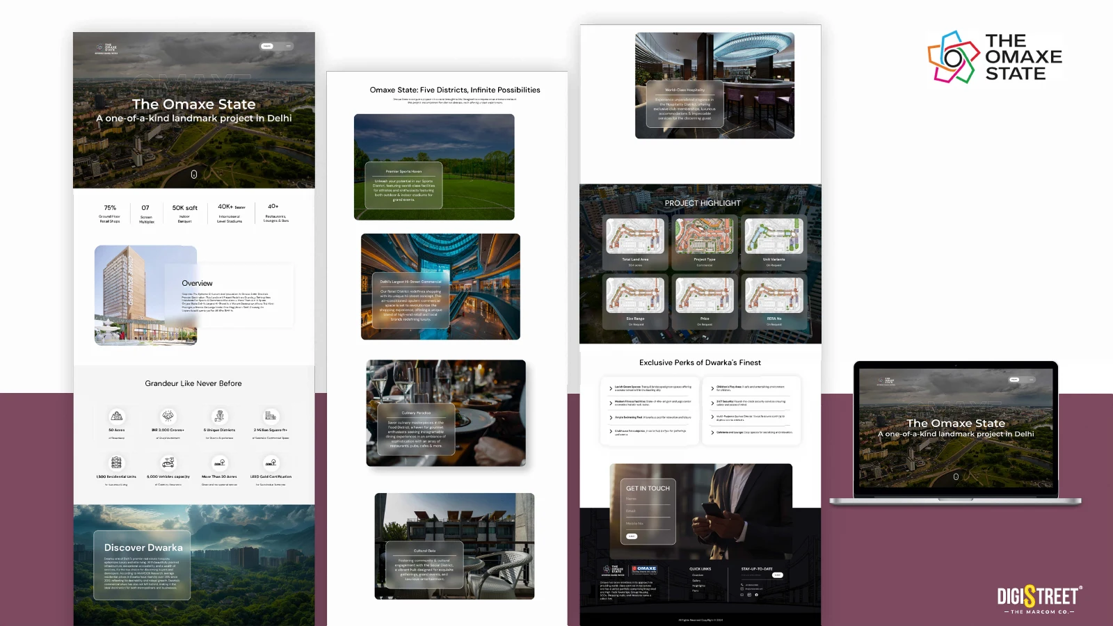The Omaxe State — Real-estate website presentation from DigiStreet Media's real work portfolio