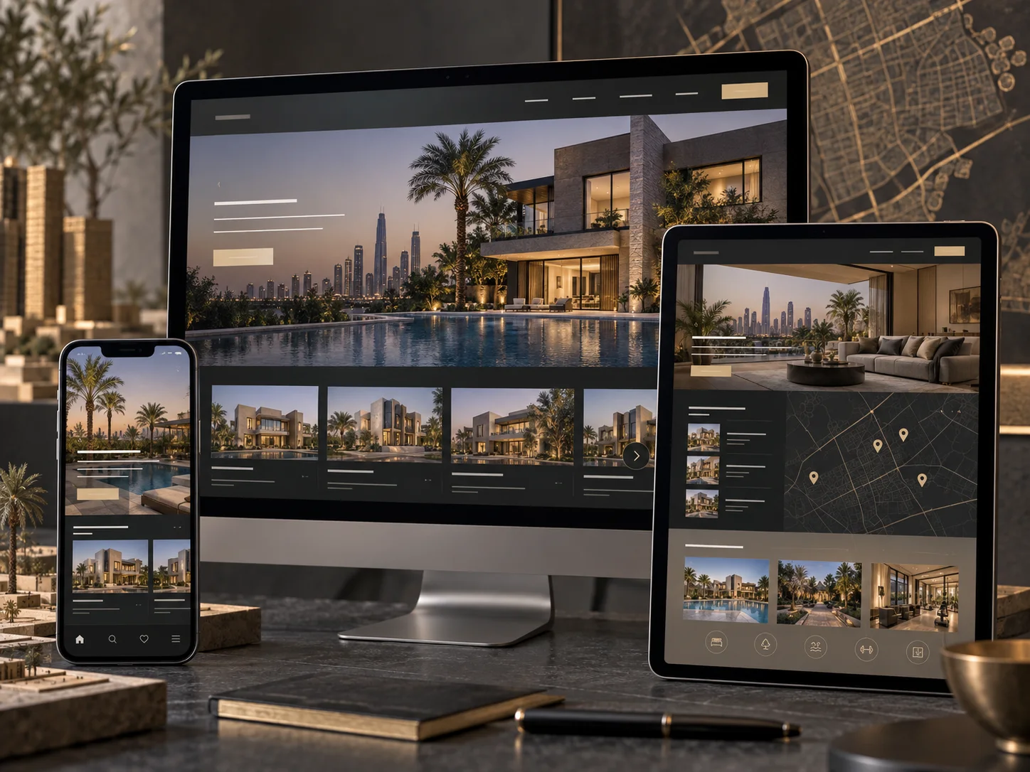 Sample responsive website concept for a Riyadh real estate development
