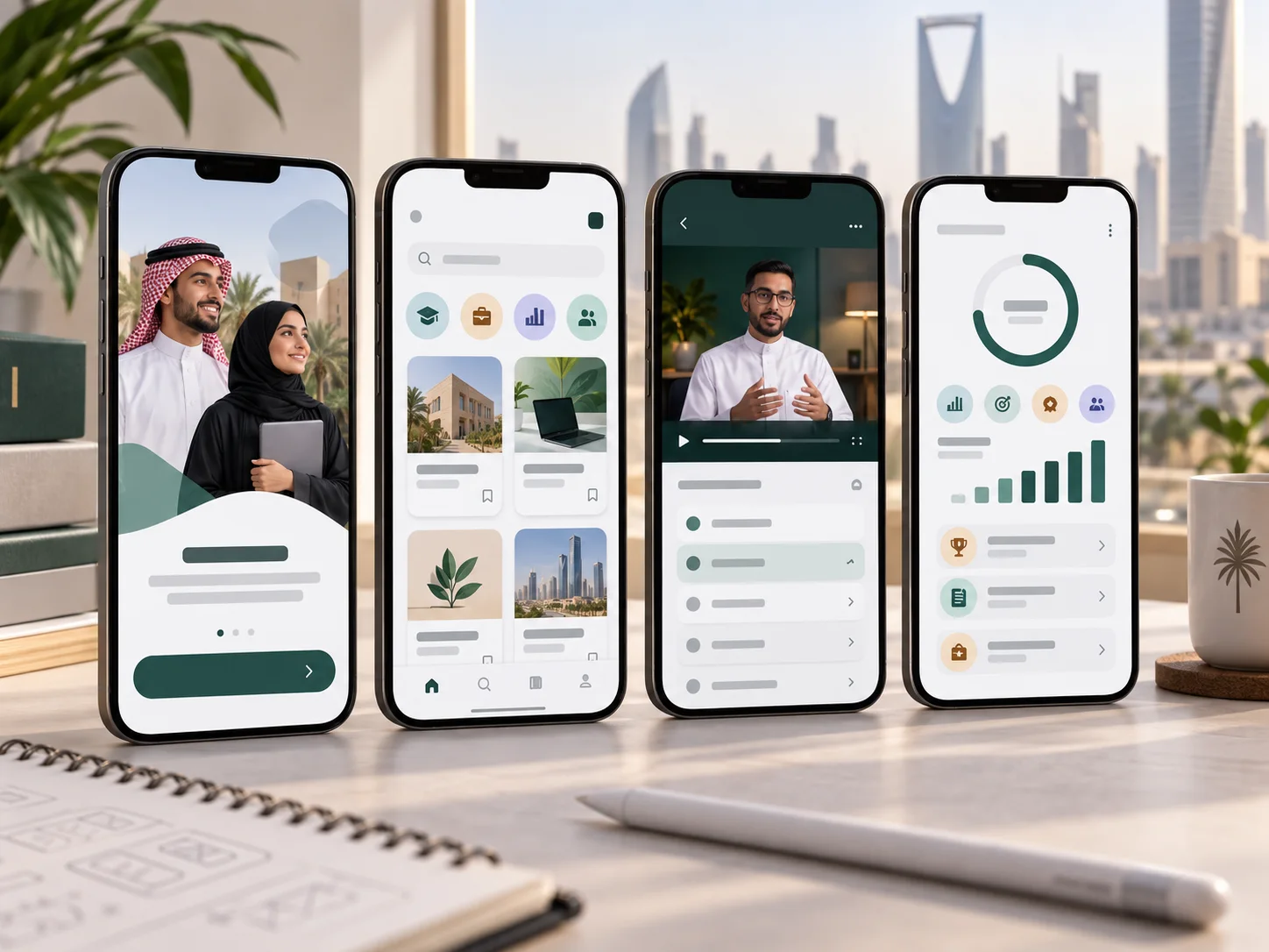 Sample mobile learning application concept for Saudi education and professional skills