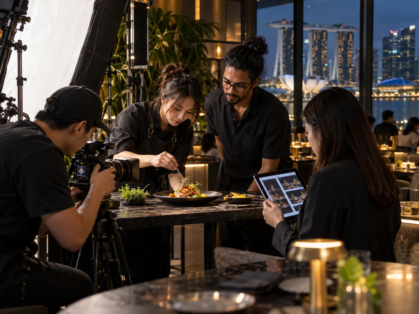 Singapore hospitality marketing team producing food and social media content
