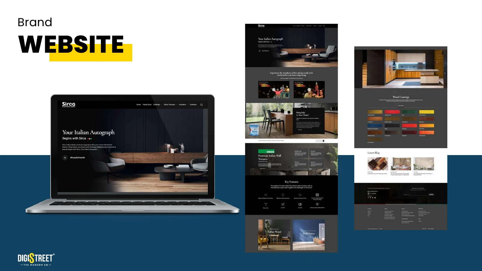 Sirca — Premium coatings website presentation from DigiStreet Media's real work portfolio