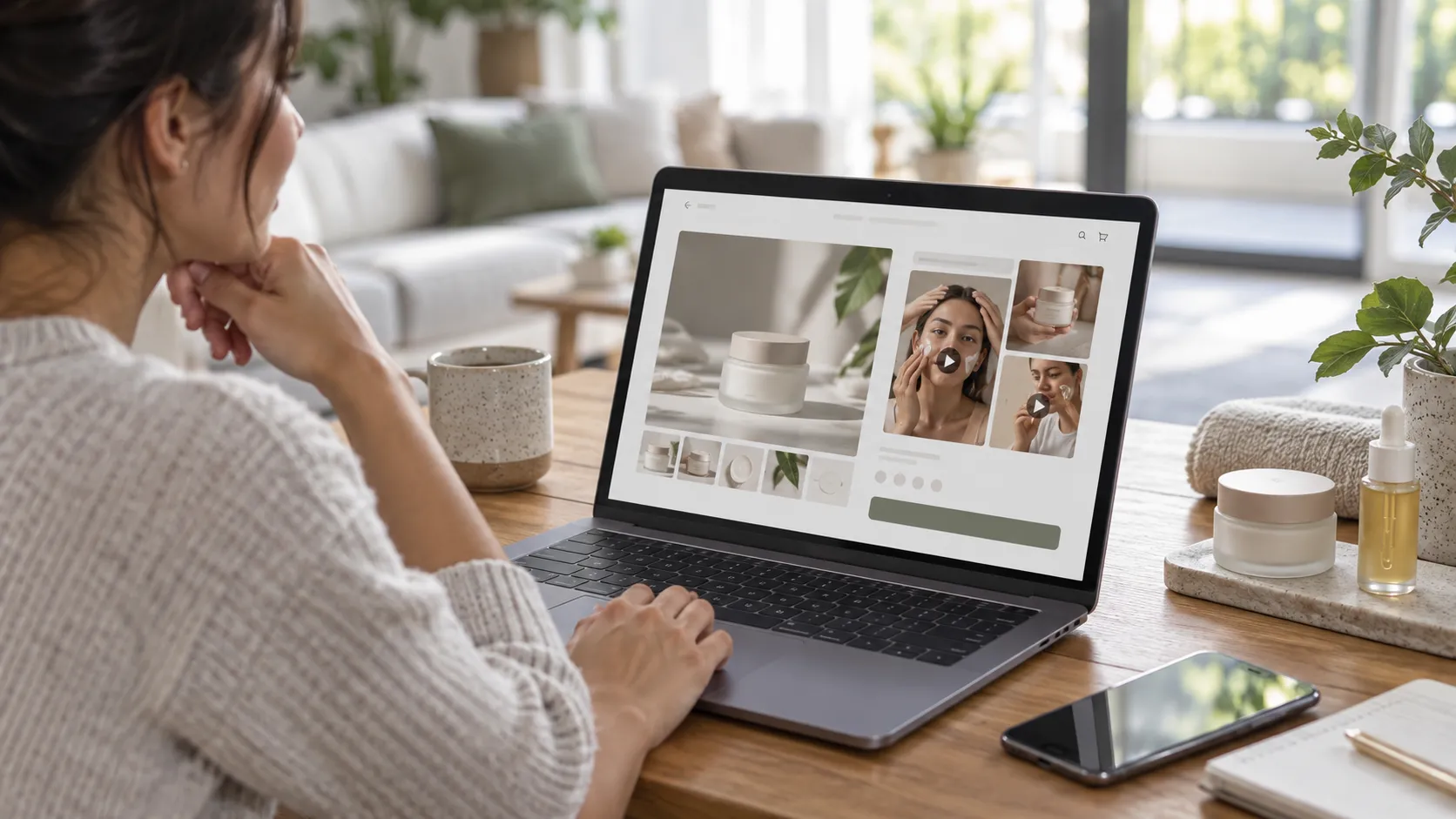 Skincare ecommerce video content using UGC to build customer trust