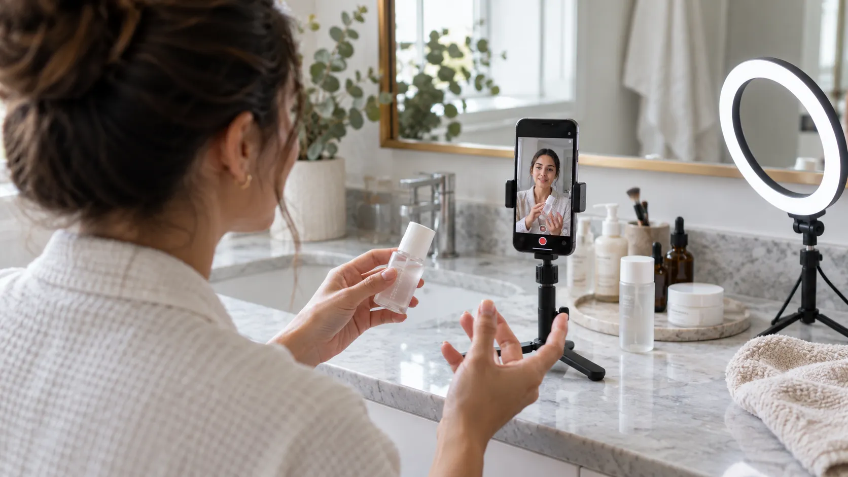 Authentic skincare UGC content production using a smartphone and real creator setup