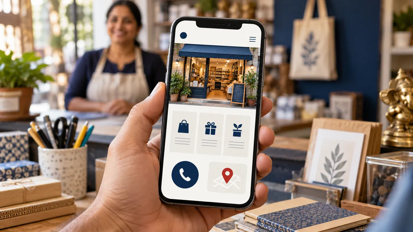Small business mobile website with clear services, click-to-call and location options