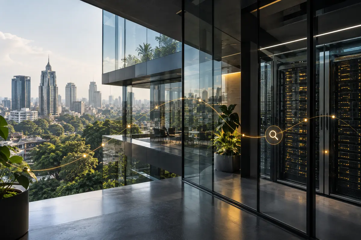 Bangalore technology architecture and server systems connected by a search path