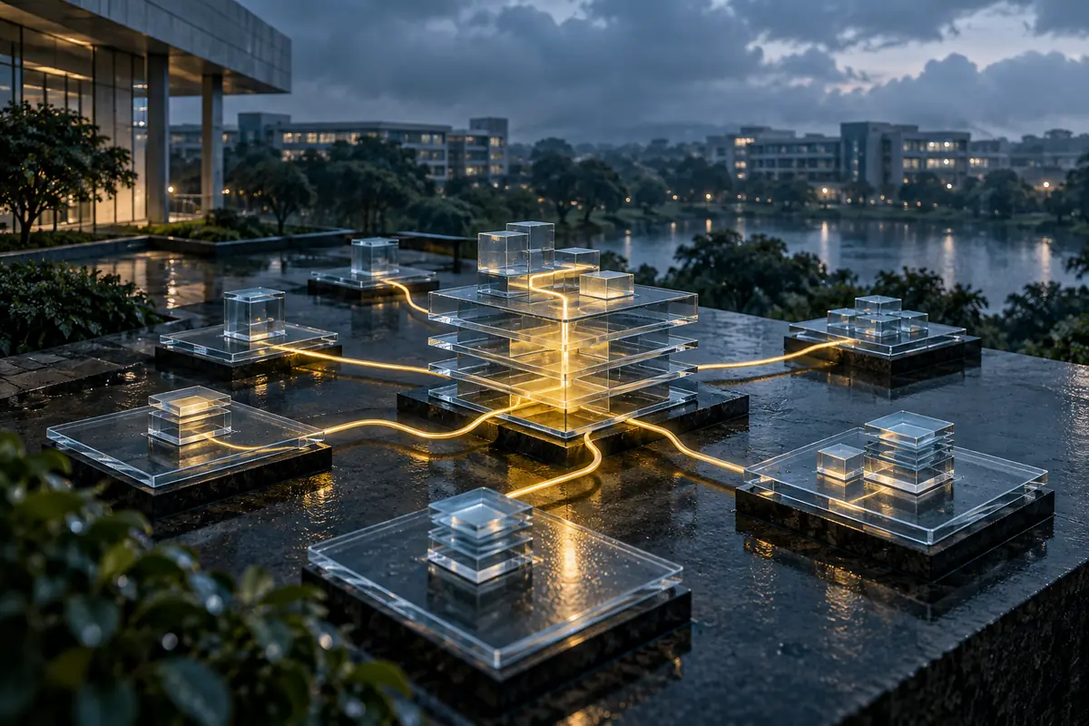Glass information architecture model connected across a Bangalore campus