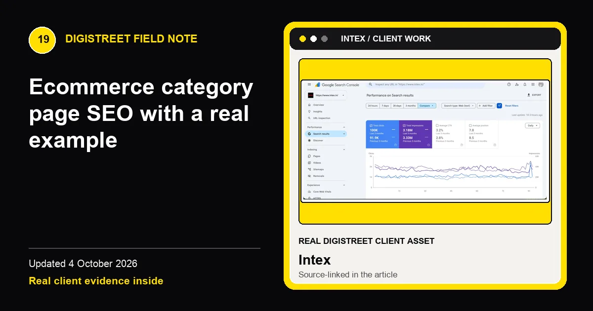 Ecommerce category page SEO with a real example — DigiStreet field note