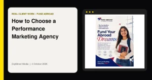 Fund Abroad performance marketing creative used to assess agency work