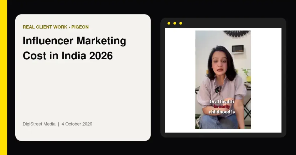 Pigeon baby care influencer marketing campaign shown in a phone frame