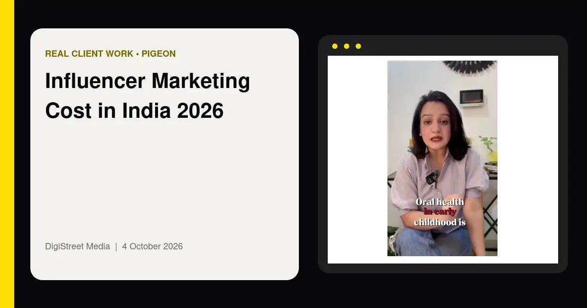 Pigeon baby care influencer marketing campaign shown in a phone frame