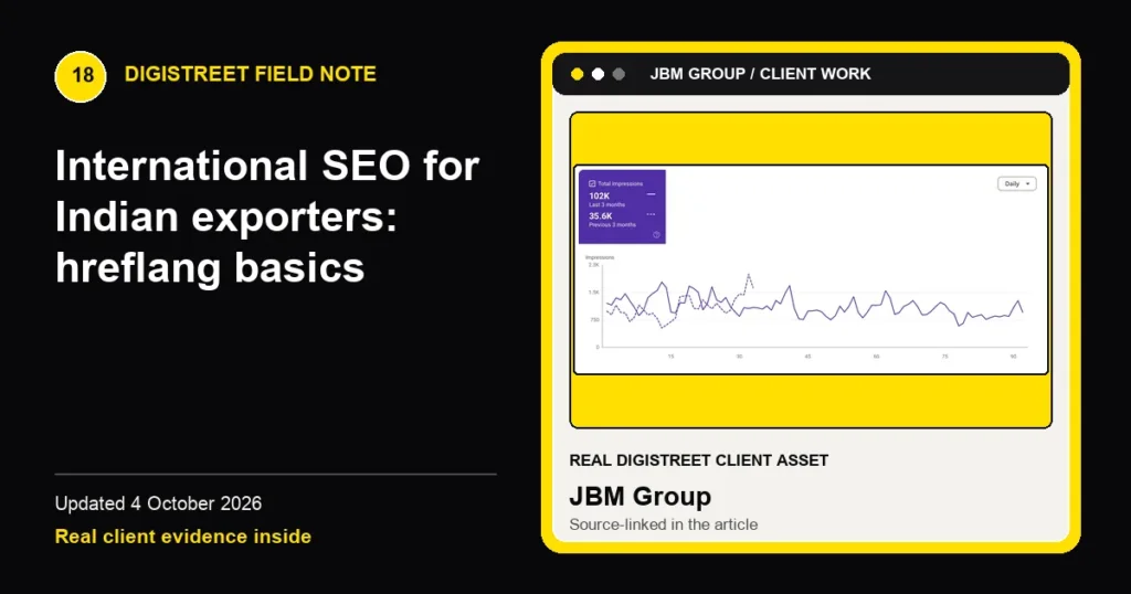 International SEO for Indian exporters: hreflang basics — DigiStreet field note