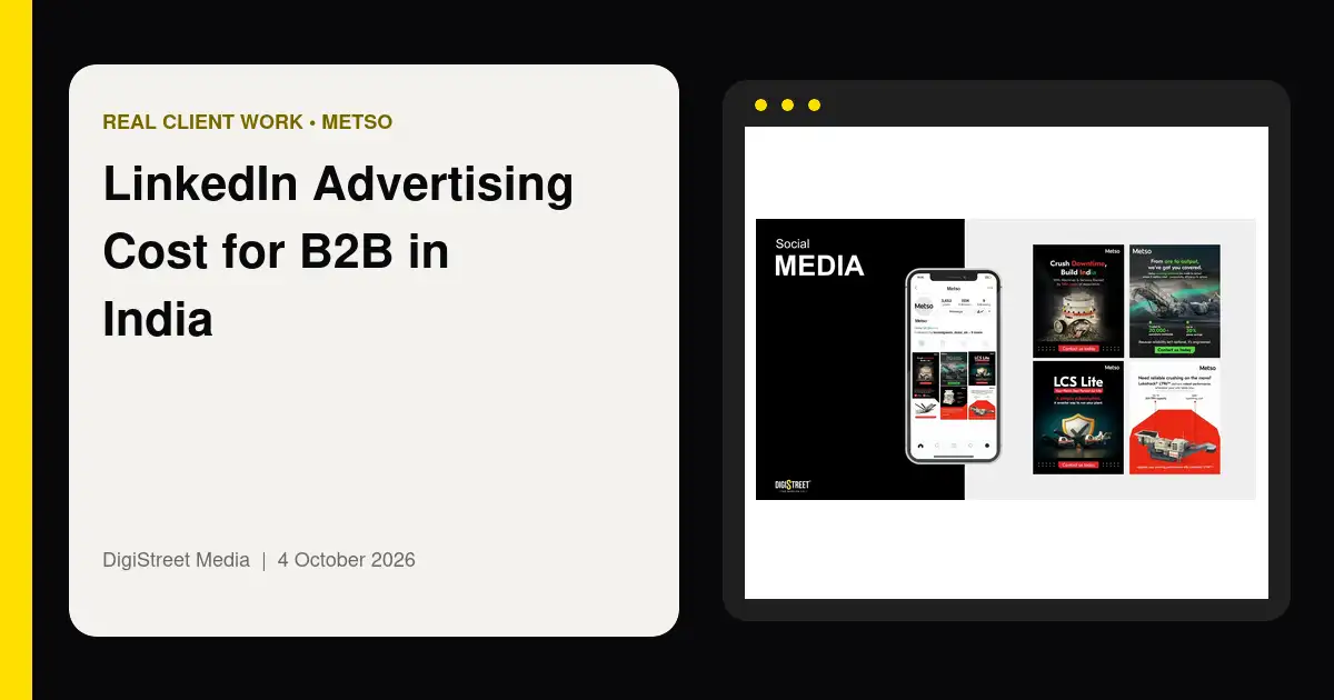 Metso B2B creative work presented in a browser advertising frame