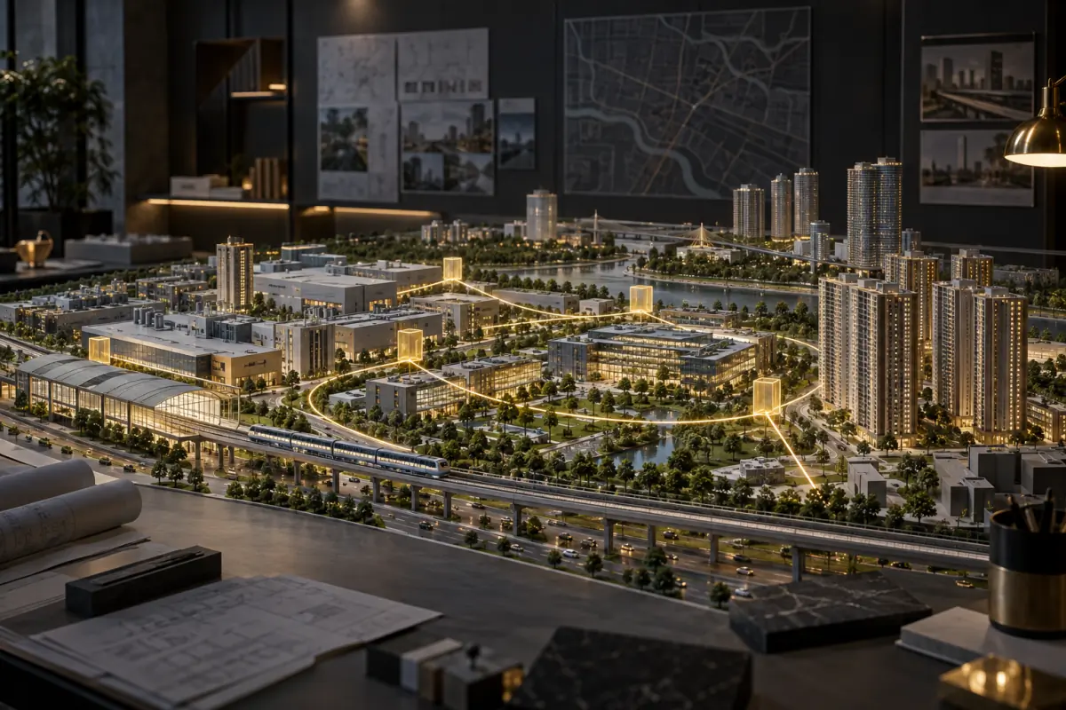 Information architecture model connecting Noida IT services and real estate searches