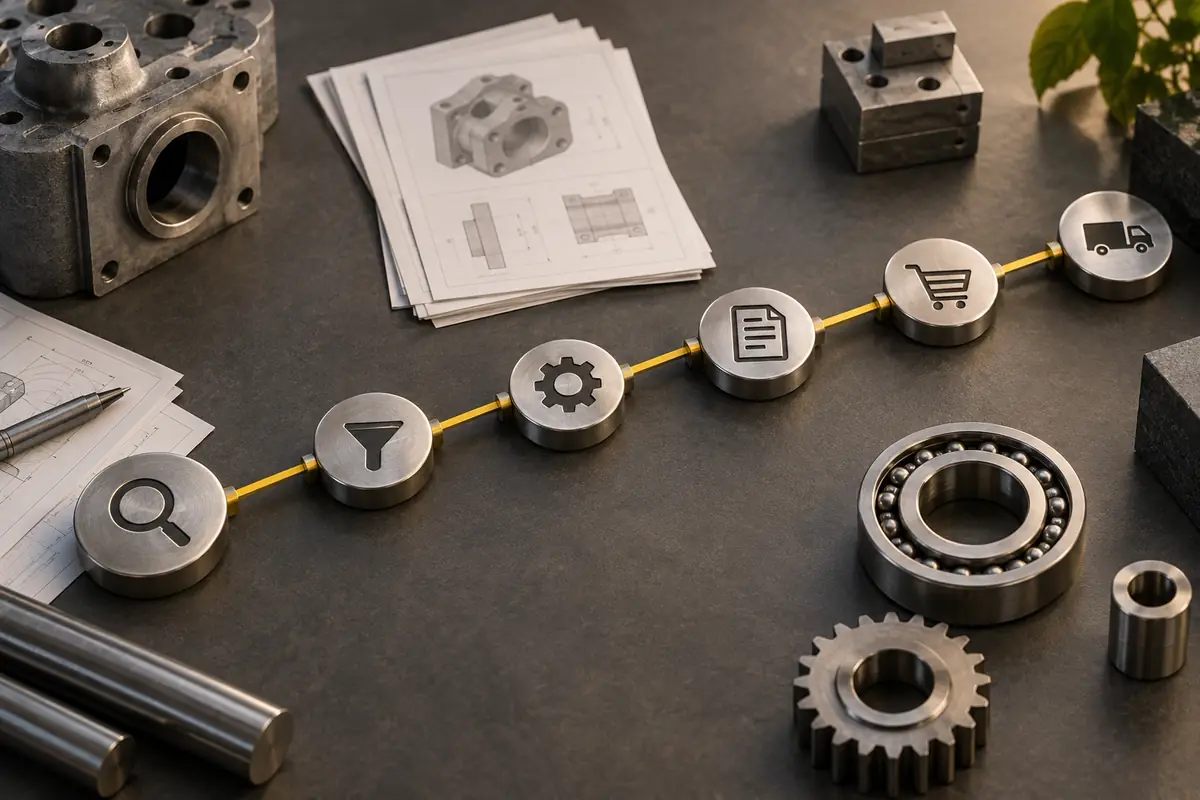 Industrial buyer search path built with precision components